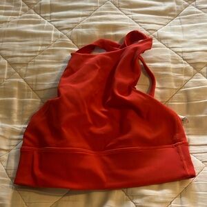 No neck ribbed energy bra longline